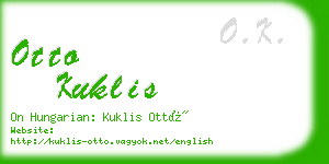 otto kuklis business card